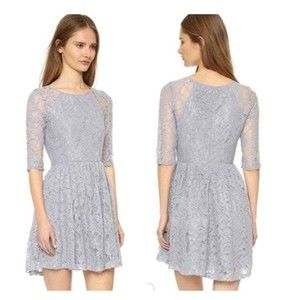 NWT cupcake and cashmere comet lace crochet half sleeve ice blue dress S lined